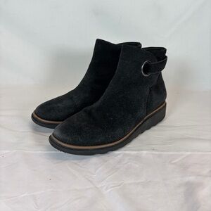 Clarks Collection Black Suede Ankle Boots Women’s 6.5 Comfort Sole
